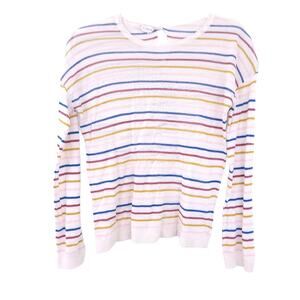 Kim's Threads Stripe Sweater Knit Medium Semisheet Cream Multicolor, Kidcore